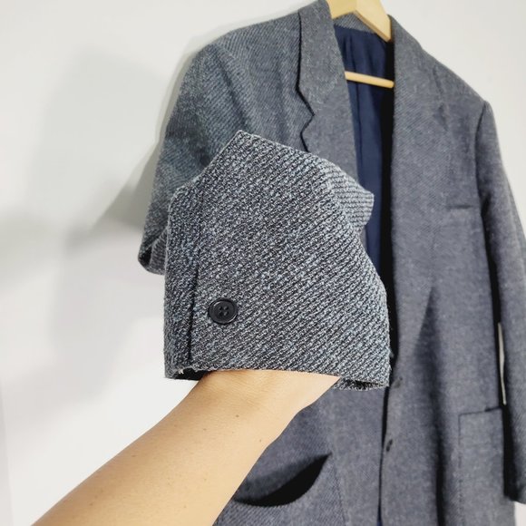 Vetements De Sports MaNis Vintage Wool Blend Blazer Jacket Academia Granpa - Picture 2 of 12